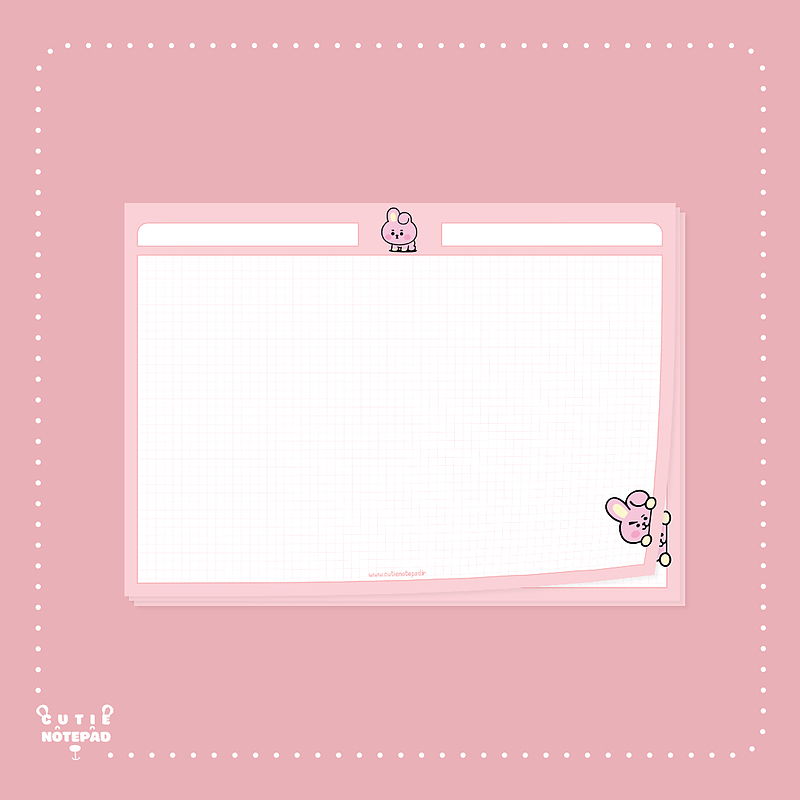 نوت پد شطرنجی BT21 طرح Cooky