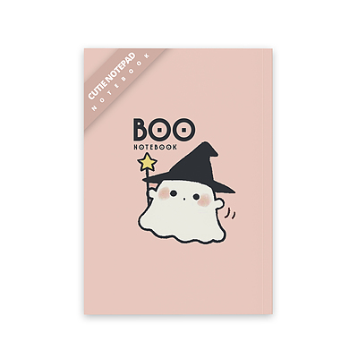 دفتر شطرنجی کیوتی مدل پاستلی طرح BOO!
