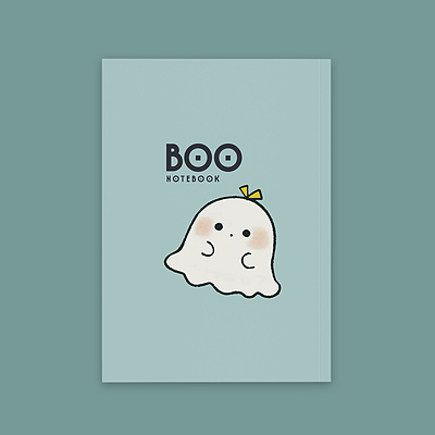 دفتر شطرنجی کیوتی مدل پاستلی طرح BOO!