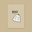 دفتر شطرنجی کیوتی مدل پاستلی طرح BOO!